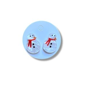 5/$25 Snowman Stud Christmas Winter Acrylic Earrings
